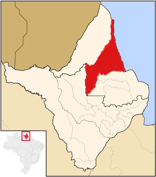 Mapa de localização de Calçoene em AP