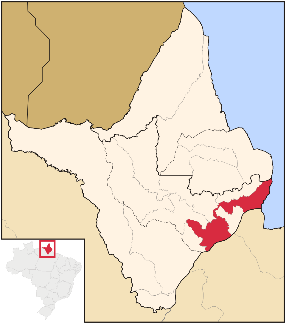 Mapa de localização de Macapá em AP