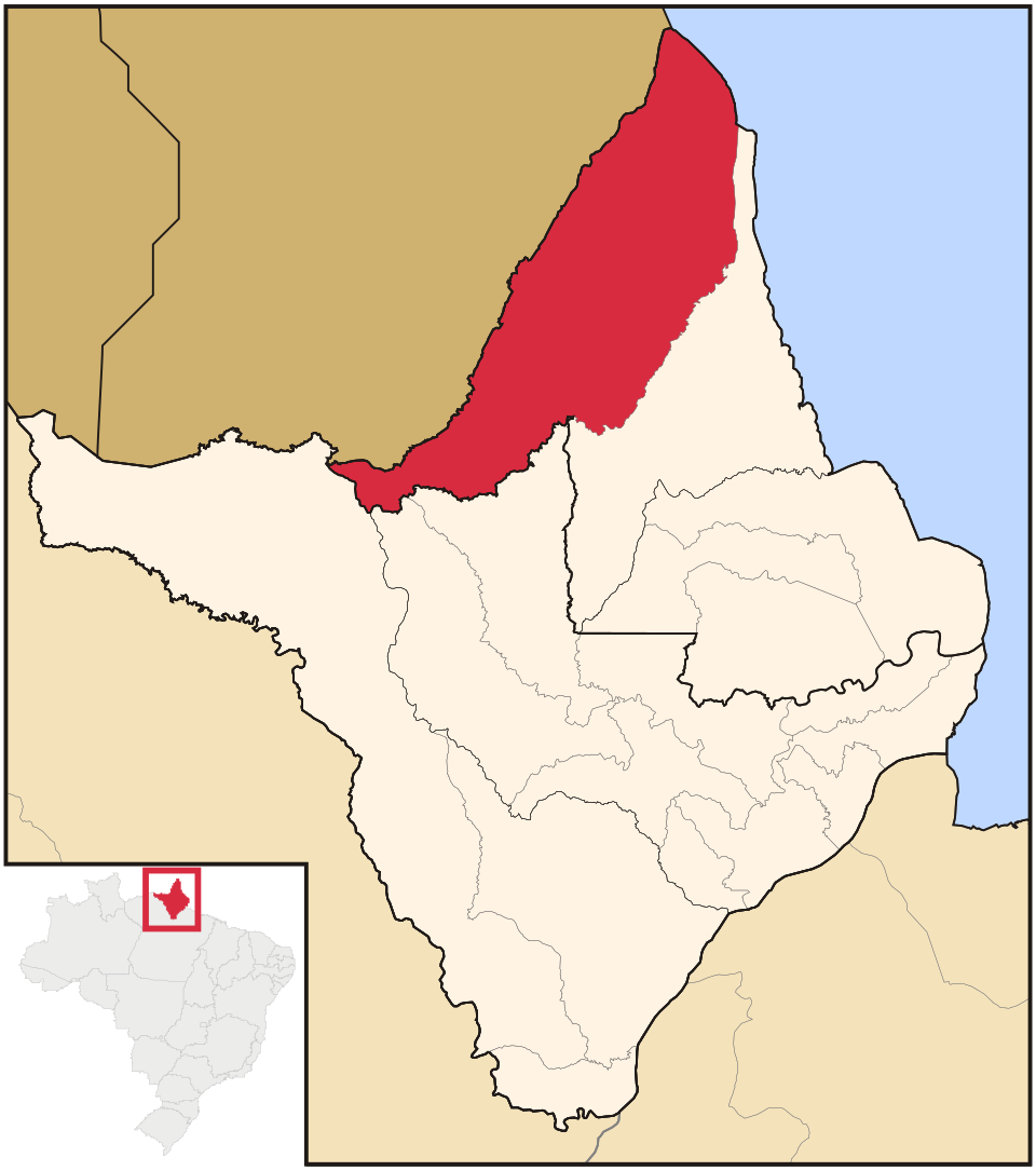 Mapa de localização de Oiapoque em AP