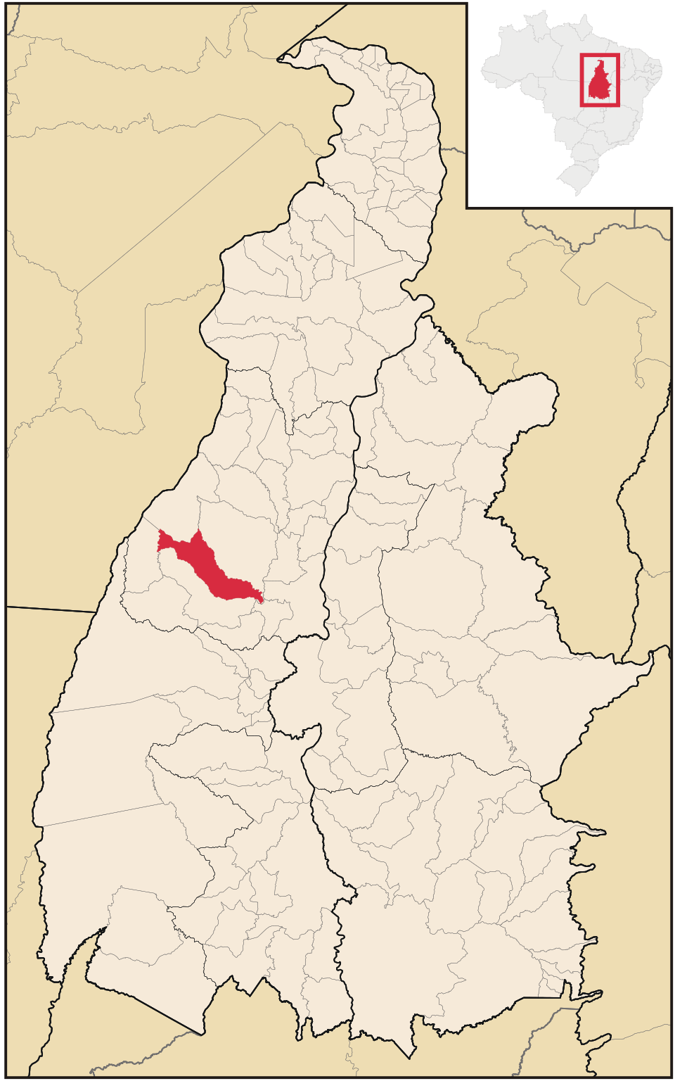 Mapa de localização de Abreulândia em TO