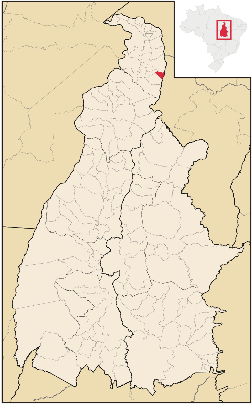Mapa de localização de Aguiarnópolis em TO