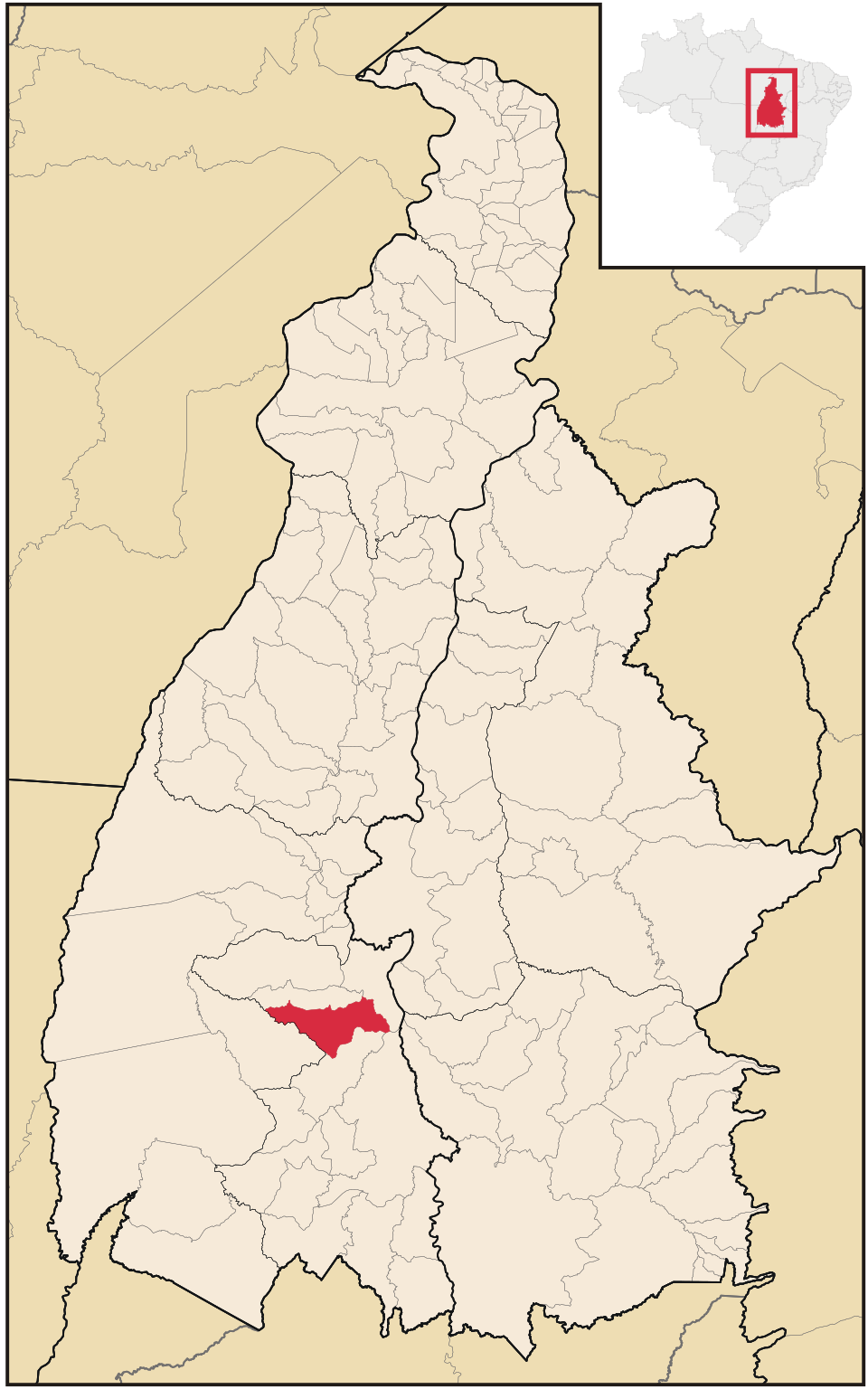 Mapa de localização de Aliança do Tocantins em TO