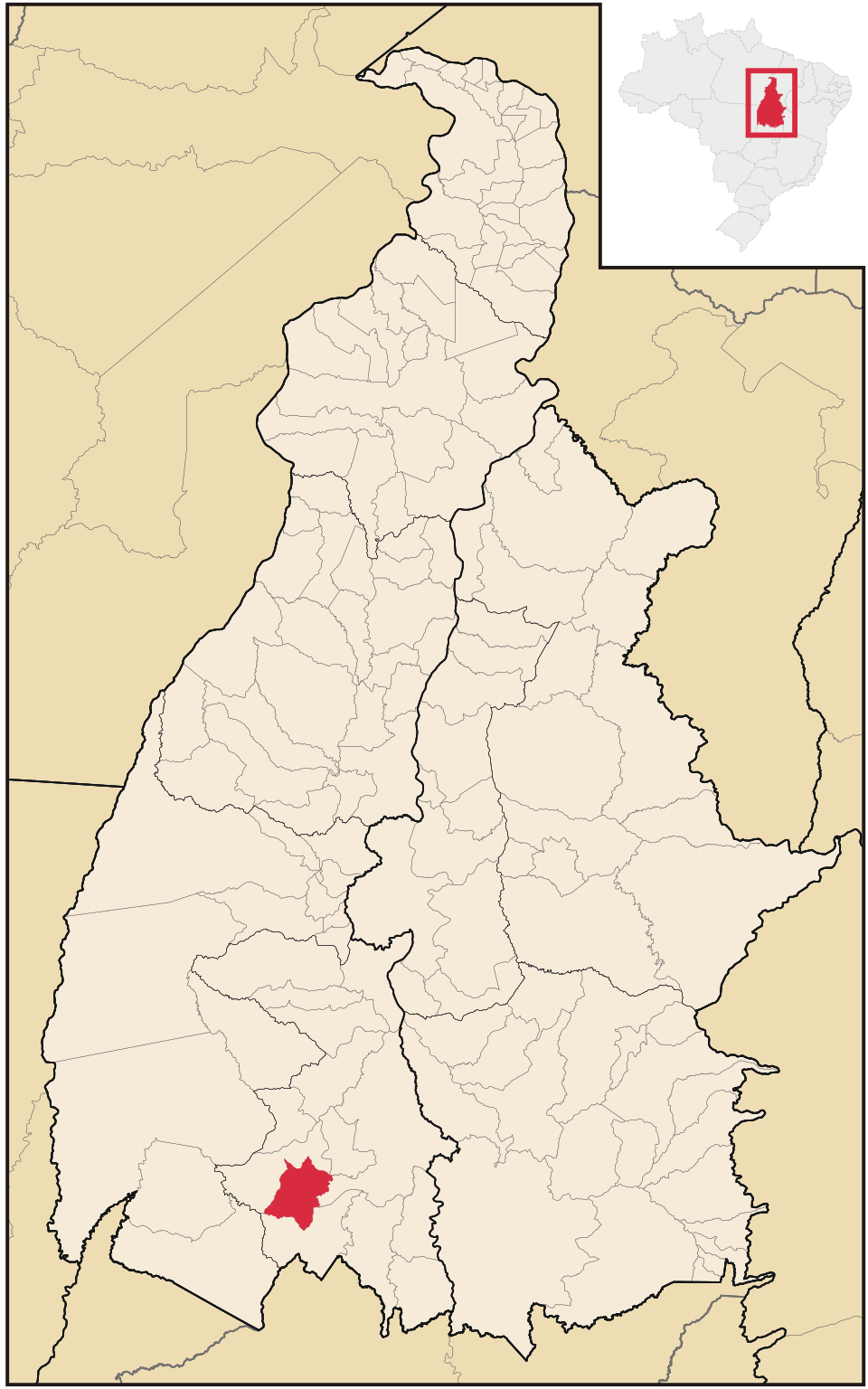 Mapa de localização de Alvorada em TO