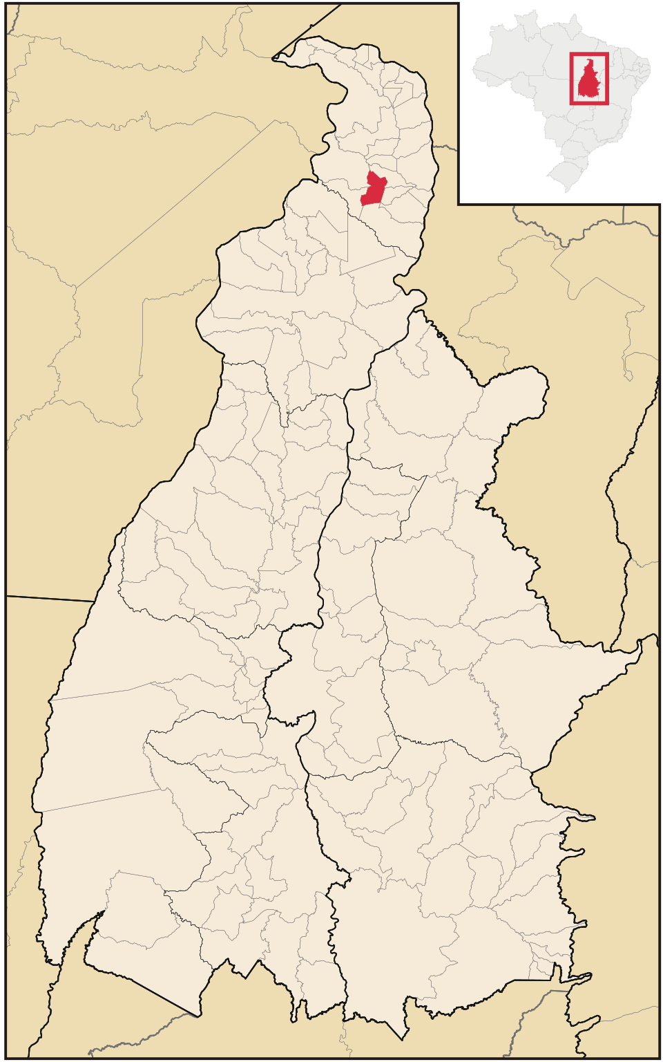 Mapa de localização de Angico em TO