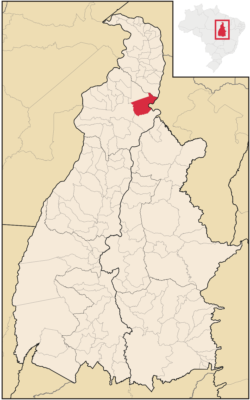 Mapa de localização de Babaçulândia em TO