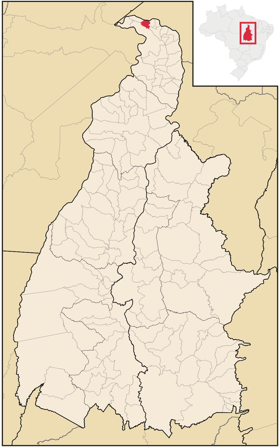Mapa de localização de Buriti do Tocantins em TO