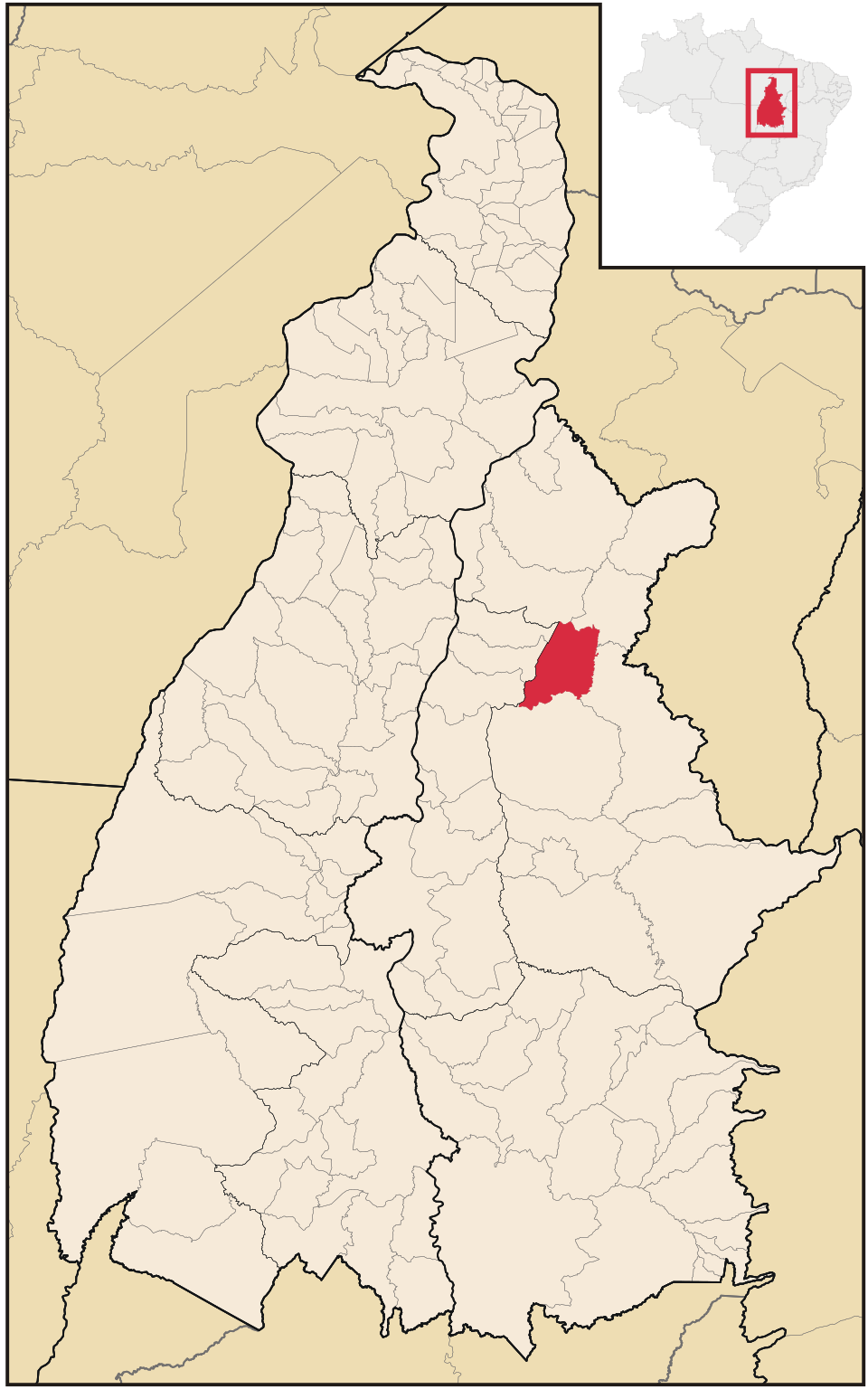 Mapa de localização de Centenário em TO