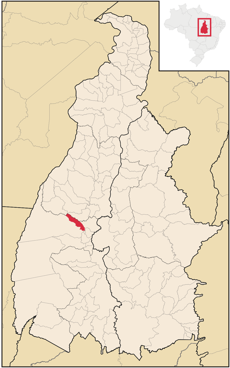 Mapa de localização de Chapada de Areia em TO