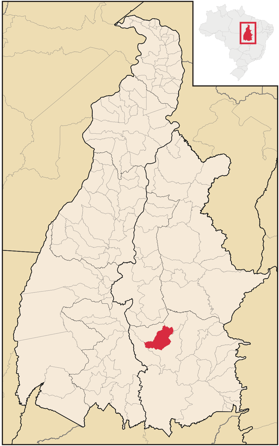 Mapa de localização de Chapada da Natividade em TO