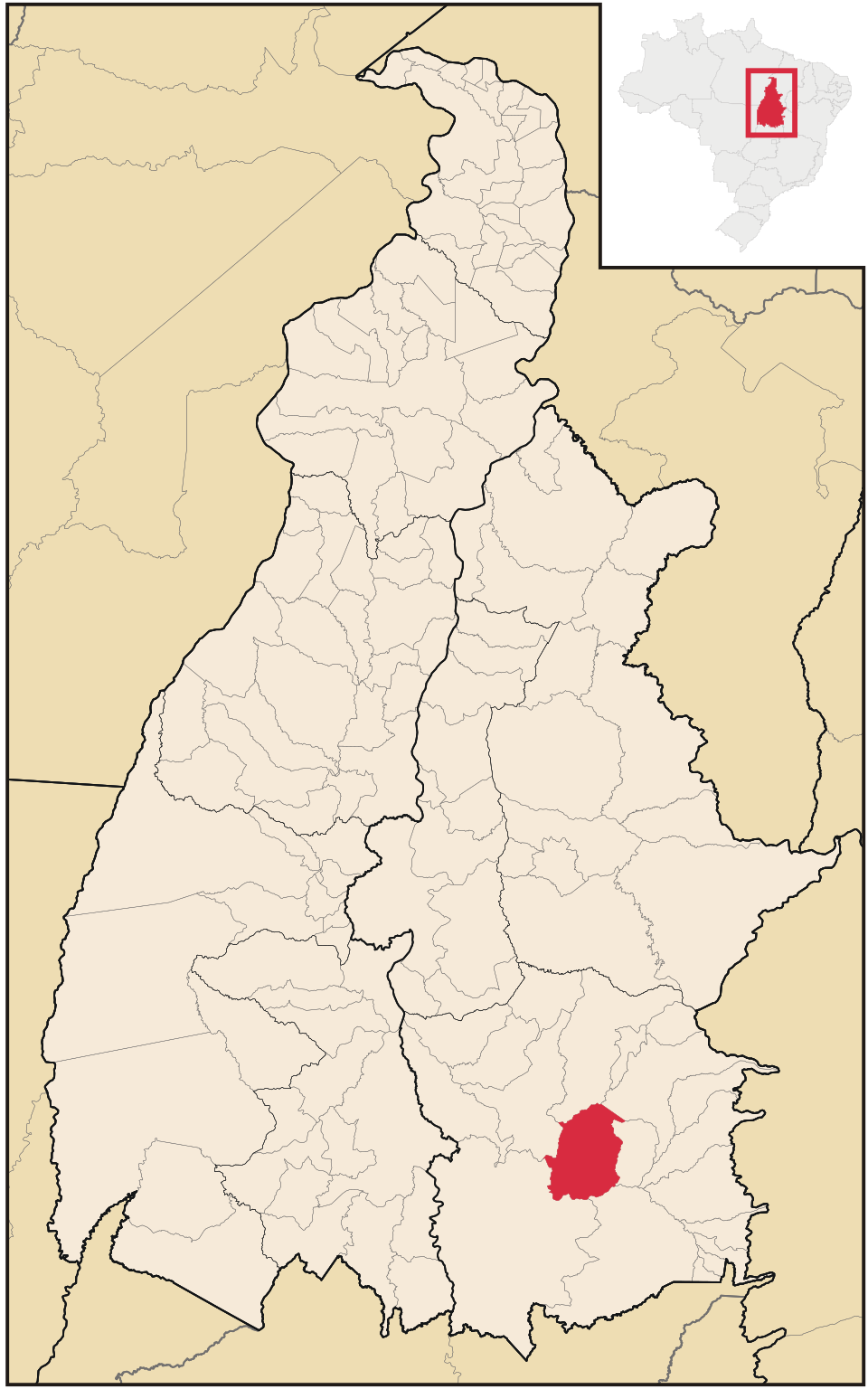 Mapa de localização de Conceição do Tocantins em TO