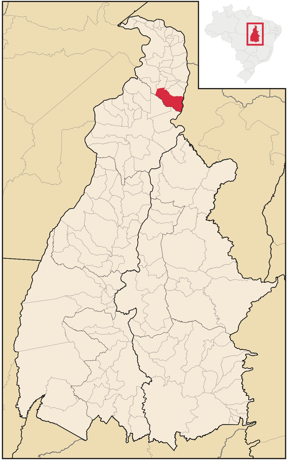 Mapa de localização de Darcinópolis em TO