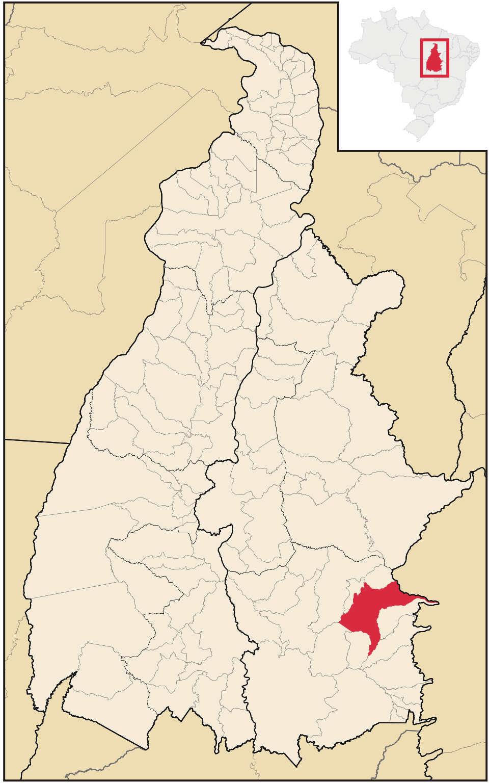 Mapa de localização de Dianópolis em TO