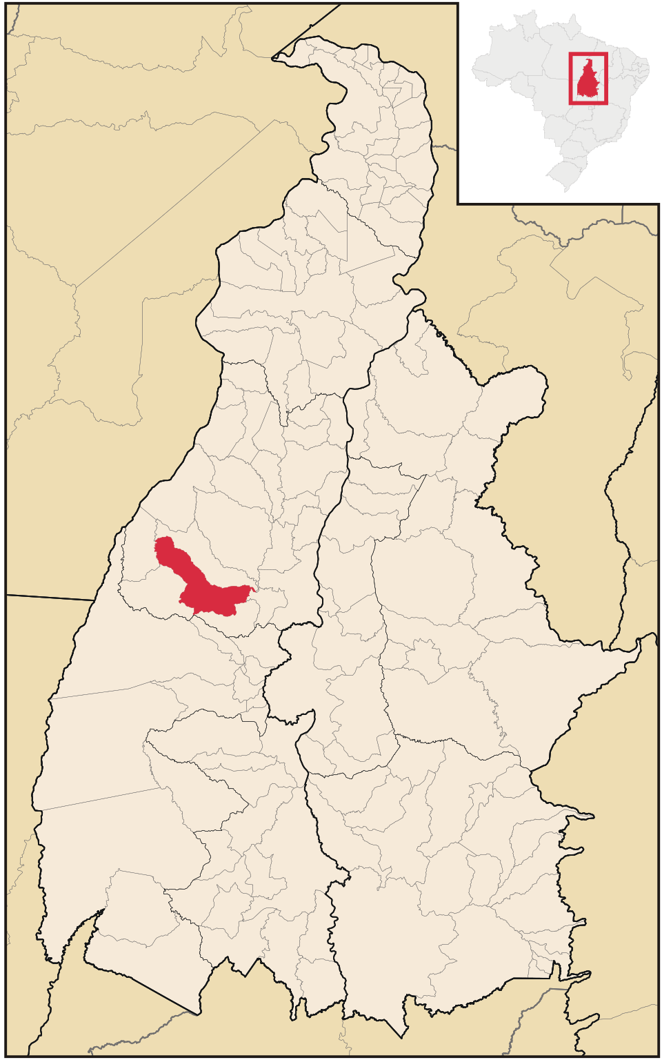 Mapa de localização de Divinópolis do Tocantins em TO