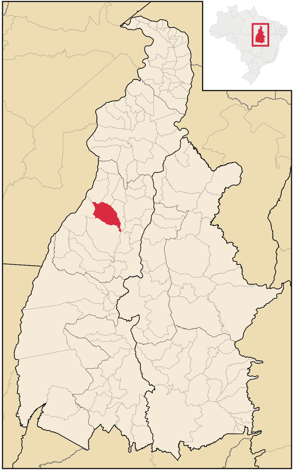 Mapa de localização de Goianorte em TO