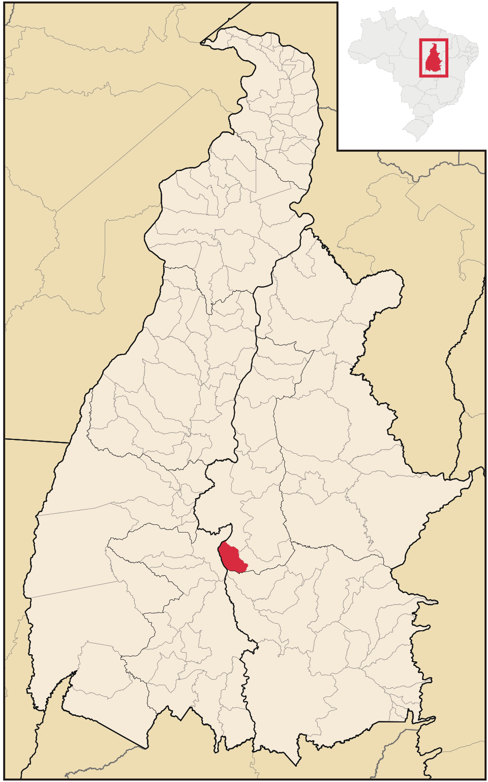 Mapa de localização de Ipueiras em TO
