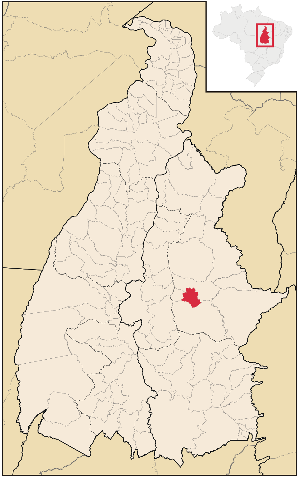 Mapa de localização de Lagoa do Tocantins em TO