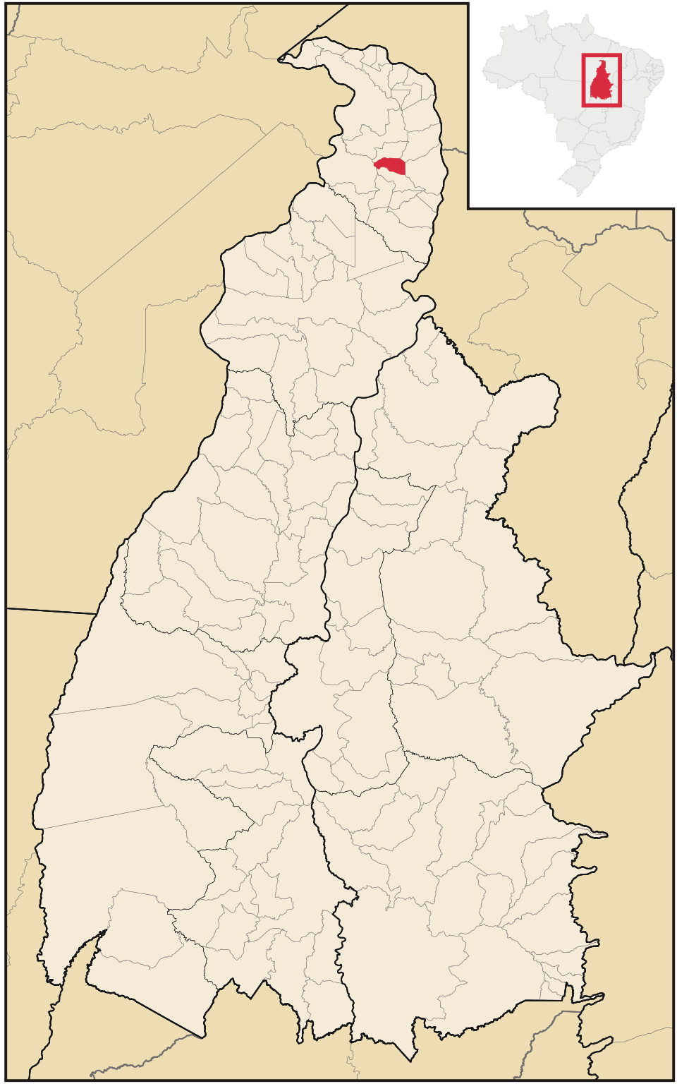 Mapa de localização de Luzinópolis em TO