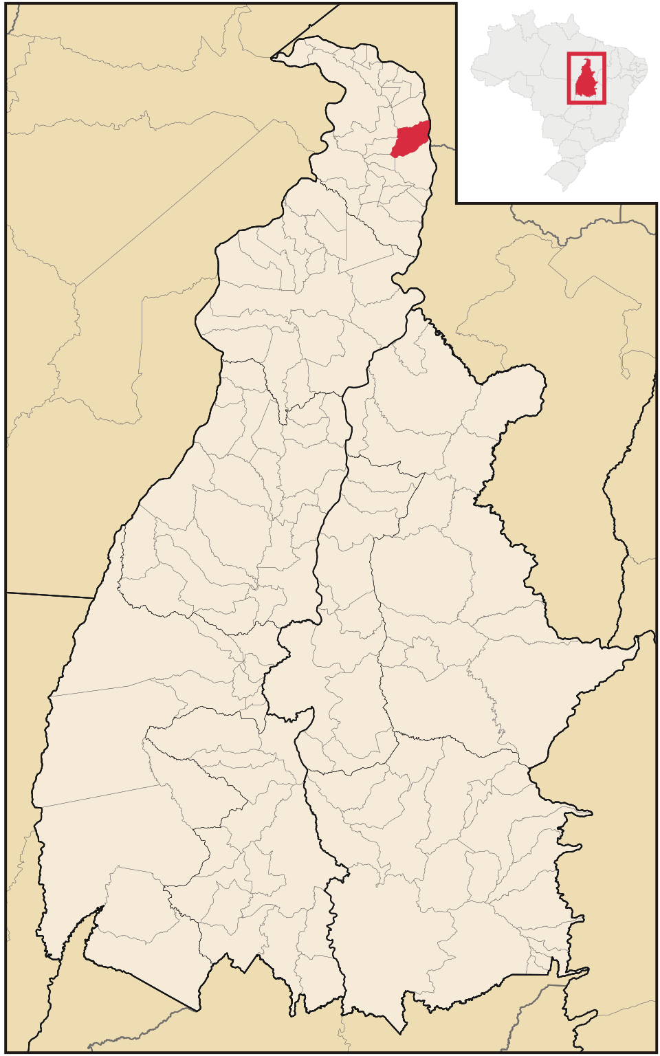 Mapa de localização de Maurilândia do Tocantins em TO