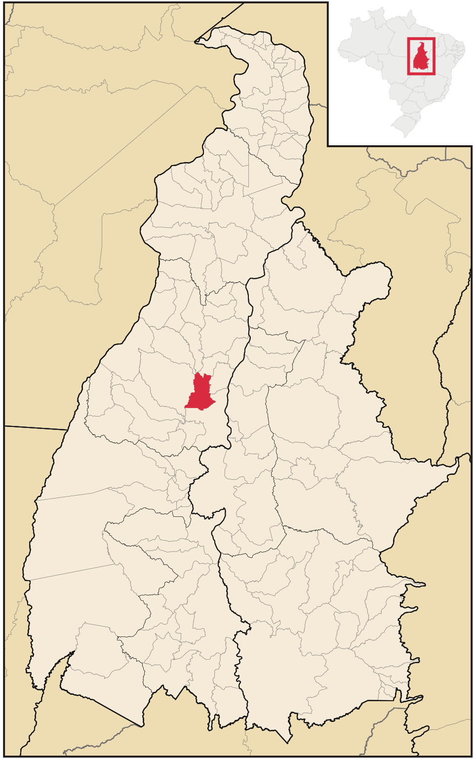 Mapa de localização de Miranorte em TO