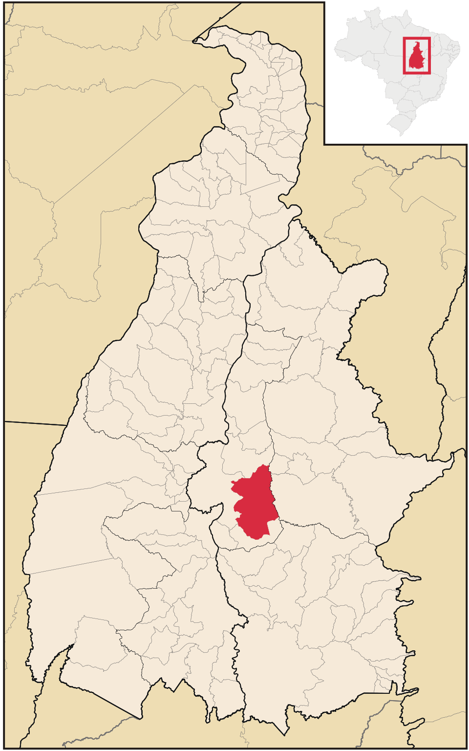 Mapa de localização de Monte do Carmo em TO