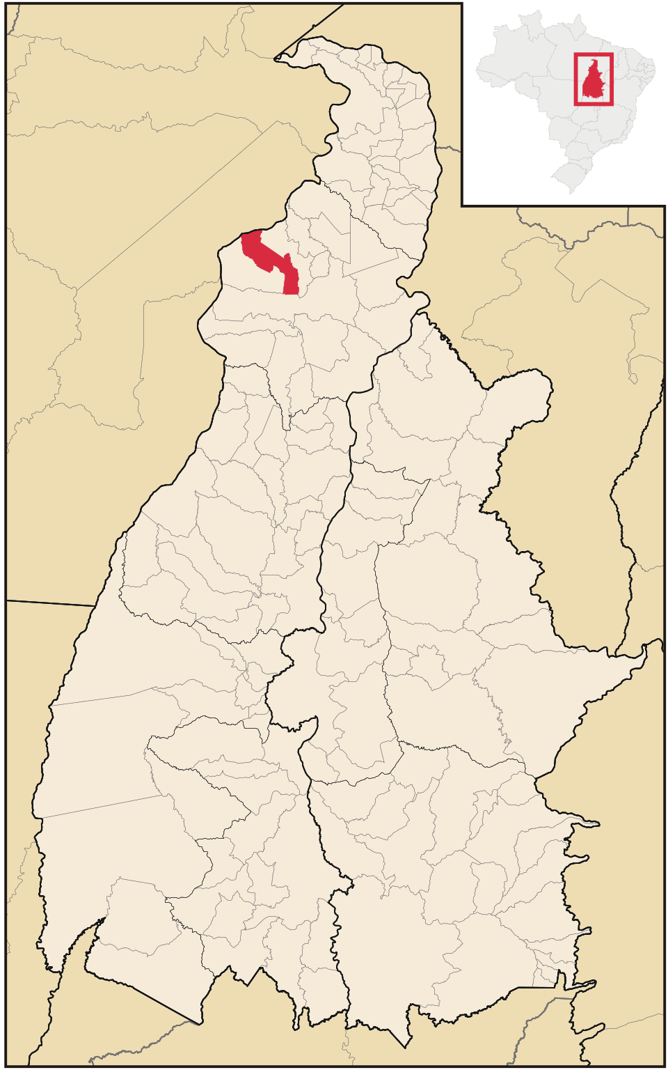 Mapa de localização de Muricilândia em TO