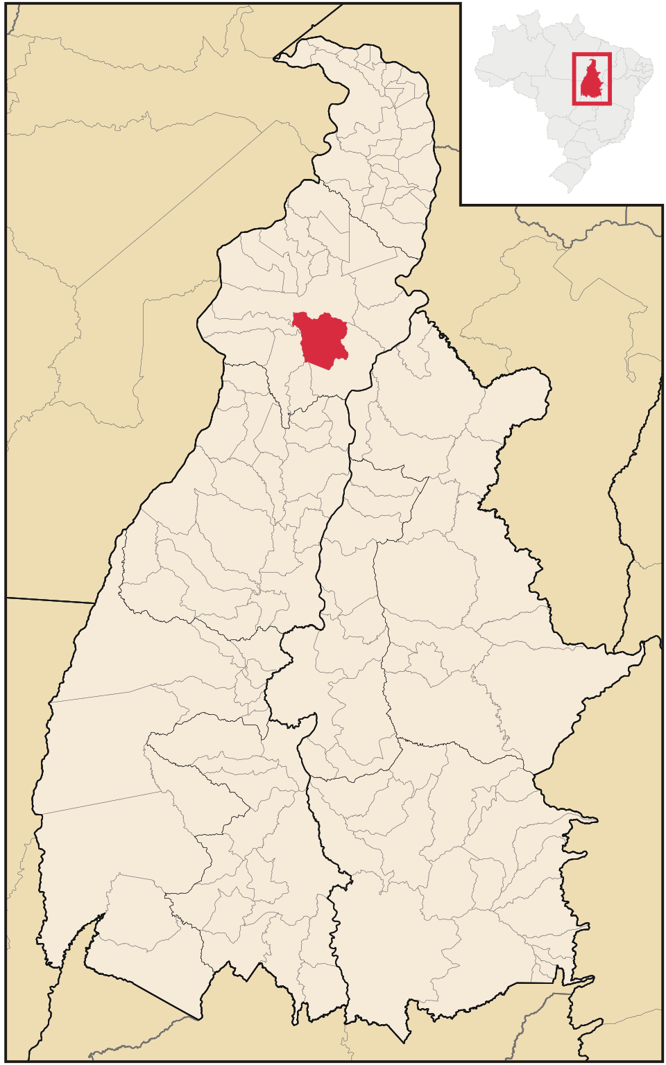 Mapa de localização de Nova Olinda em TO