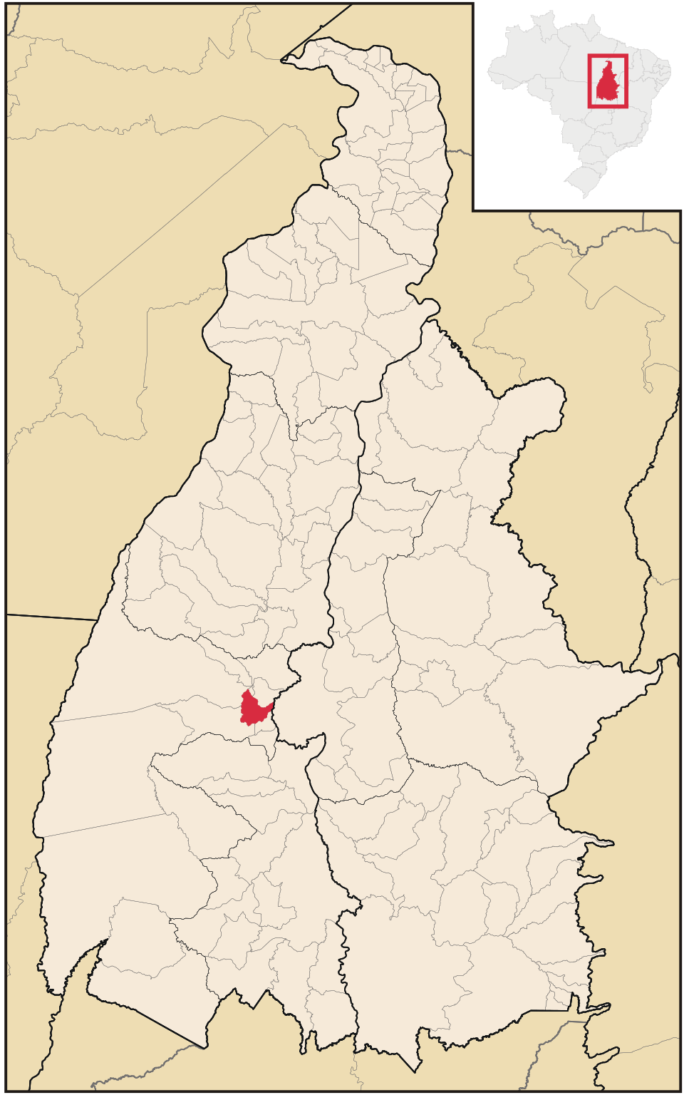 Mapa de localização de Nova Rosalândia em TO