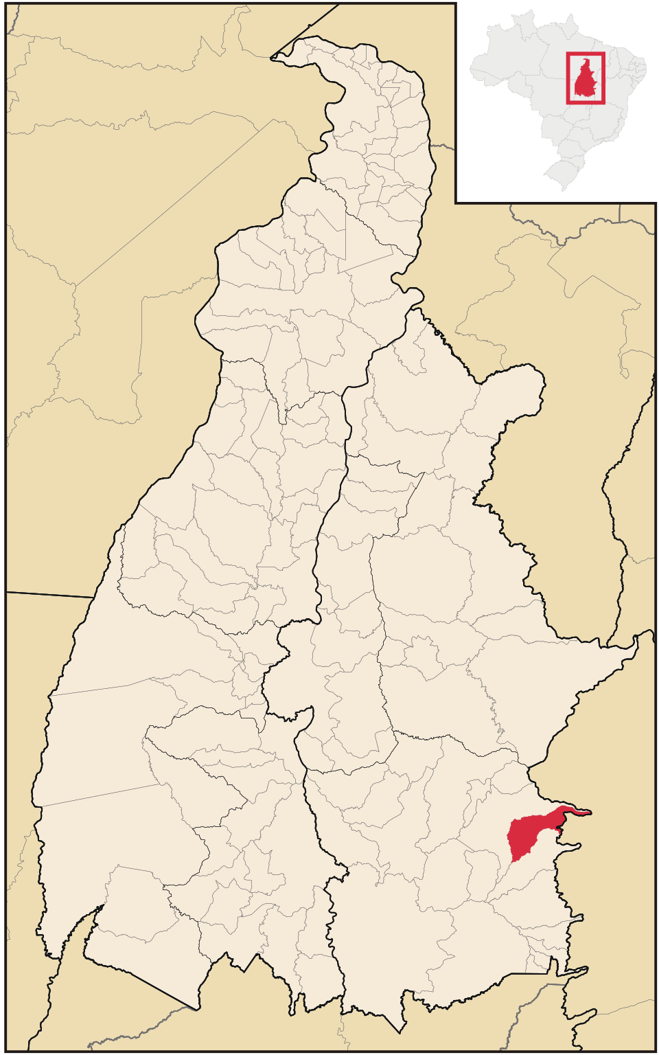 Mapa de localização de Novo Jardim em TO