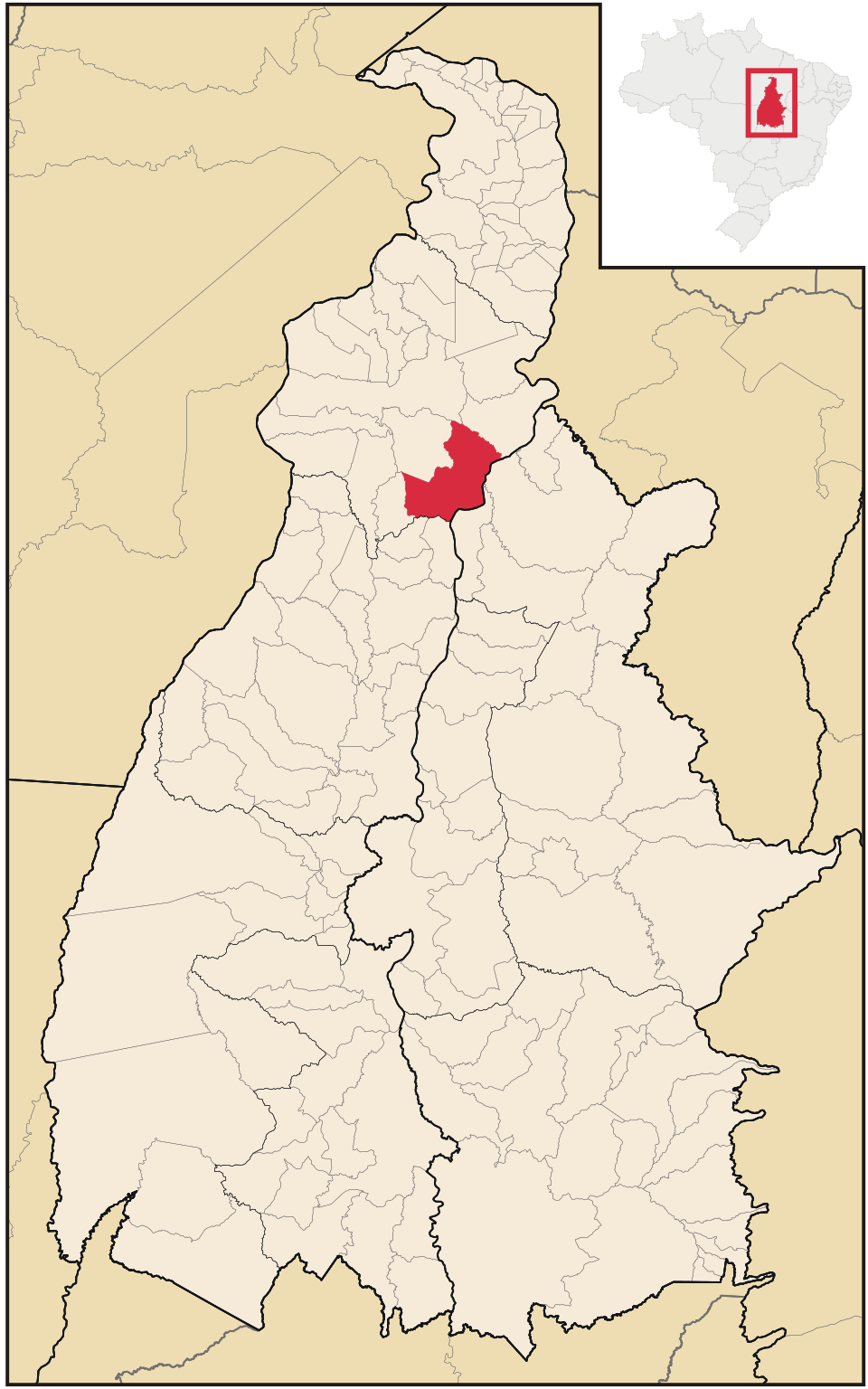 Mapa de localização de Palmeirante em TO