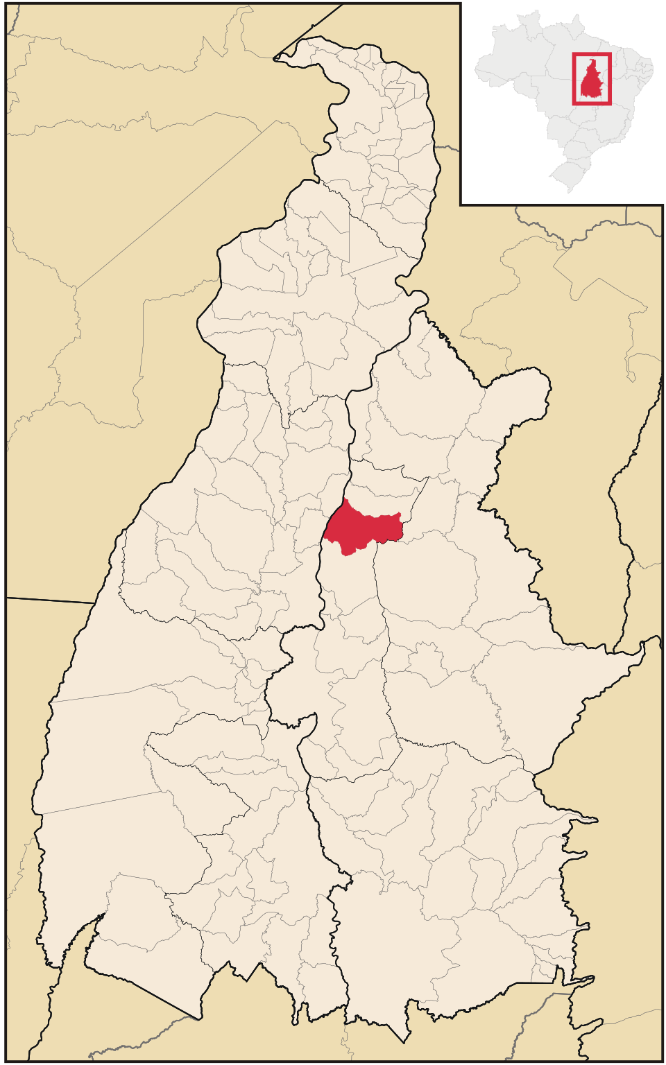 Mapa de localização de Pedro Afonso em TO
