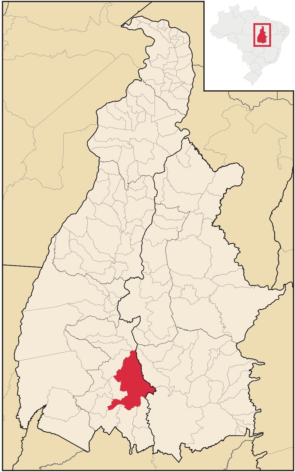 Mapa de localização de Peixe em TO