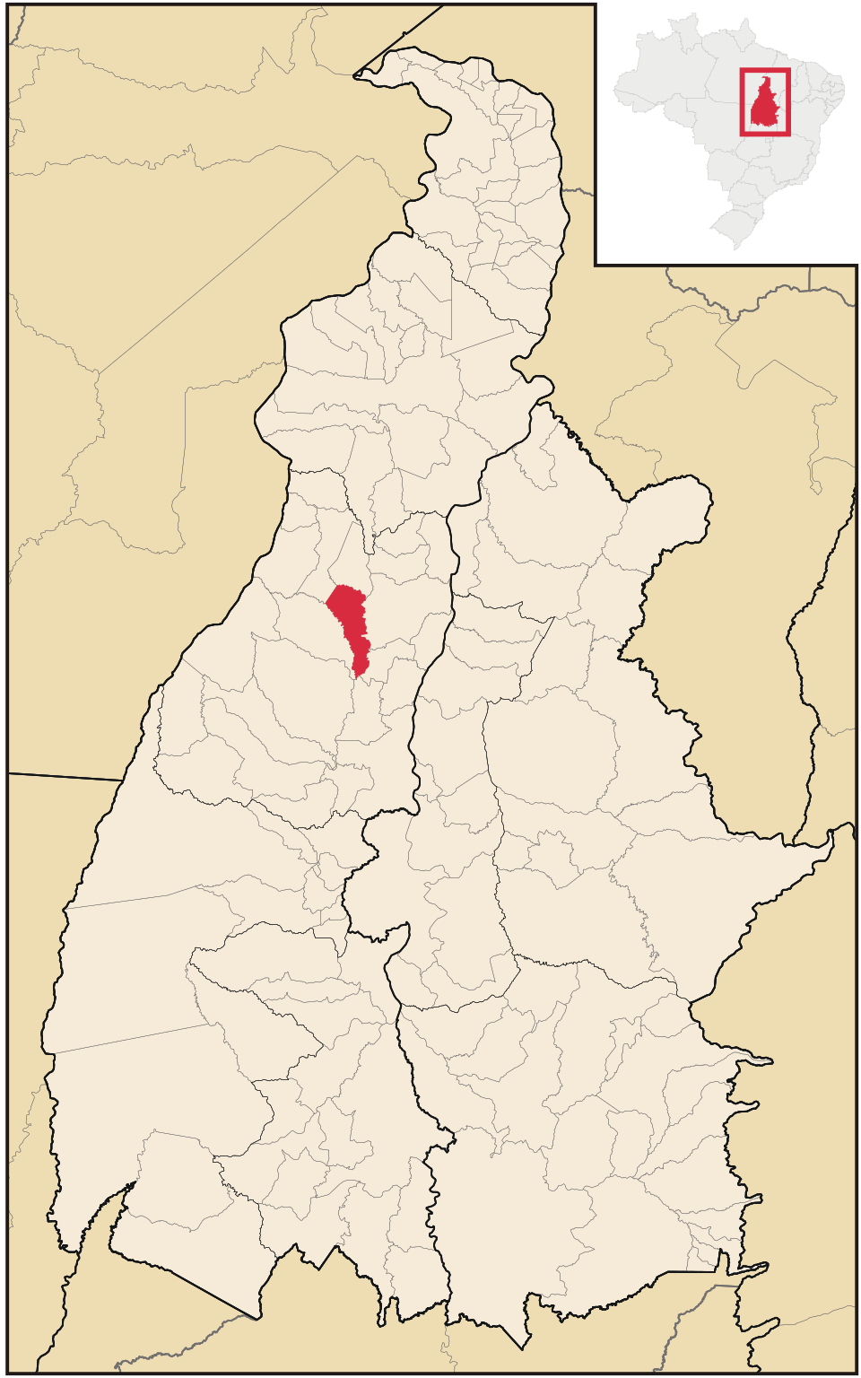 Mapa de localização de Colméia em TO