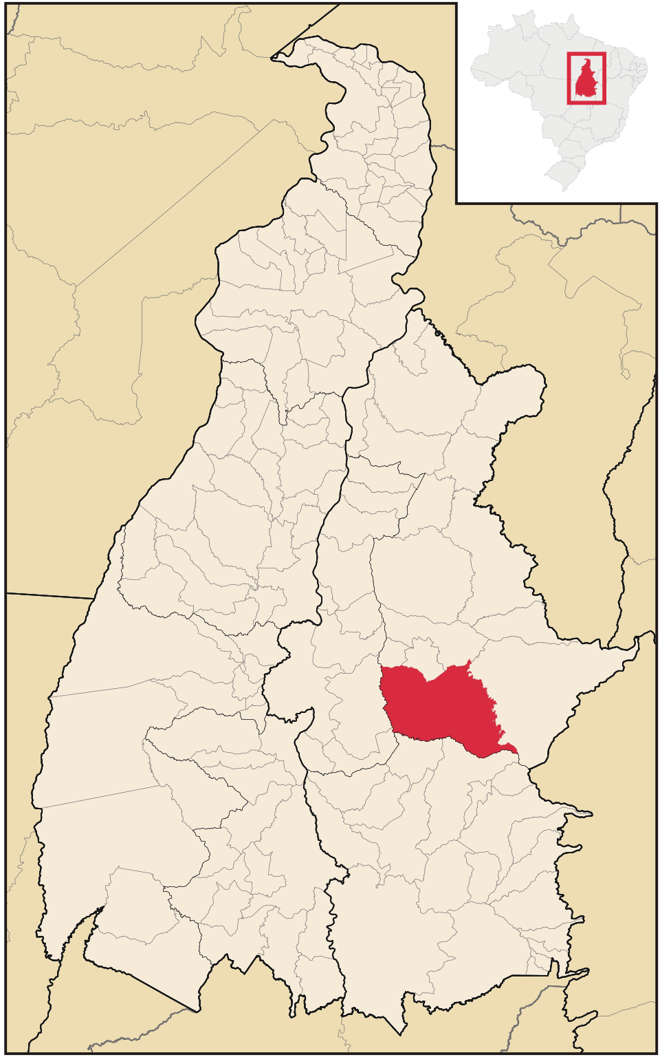 Mapa de localização de Ponte Alta do Tocantins em TO