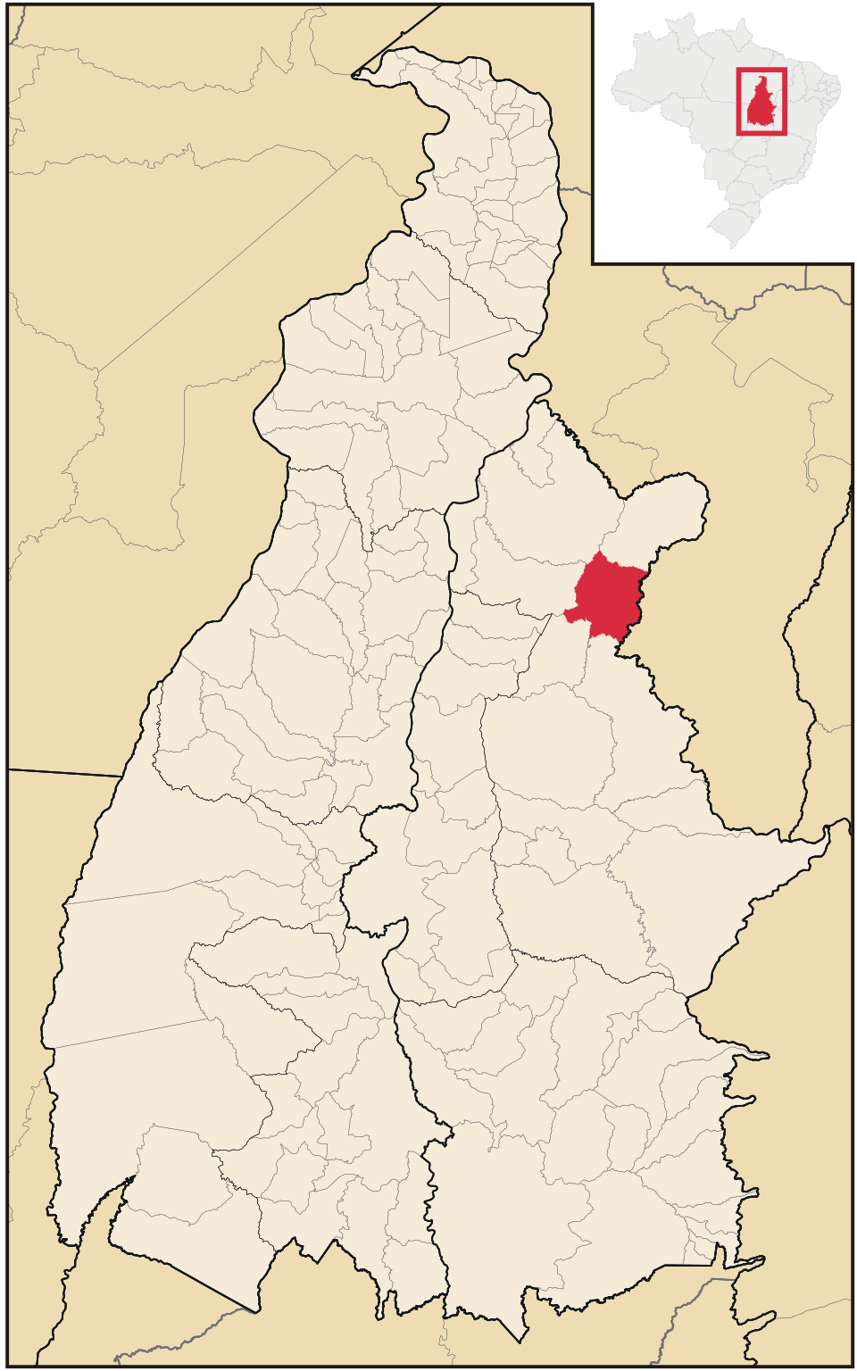 Mapa de localização de Recursolândia em TO