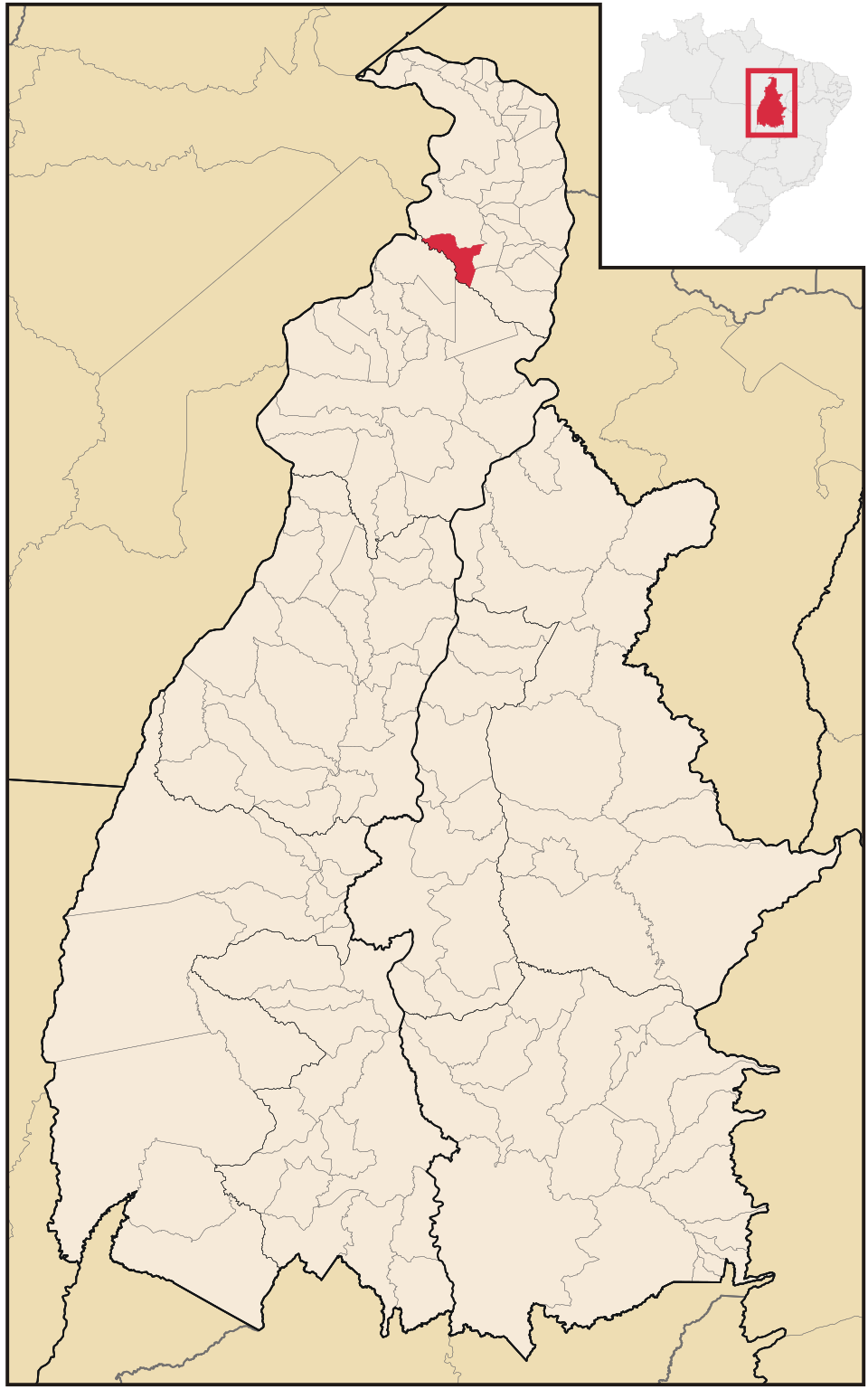Mapa de localização de Riachinho em TO
