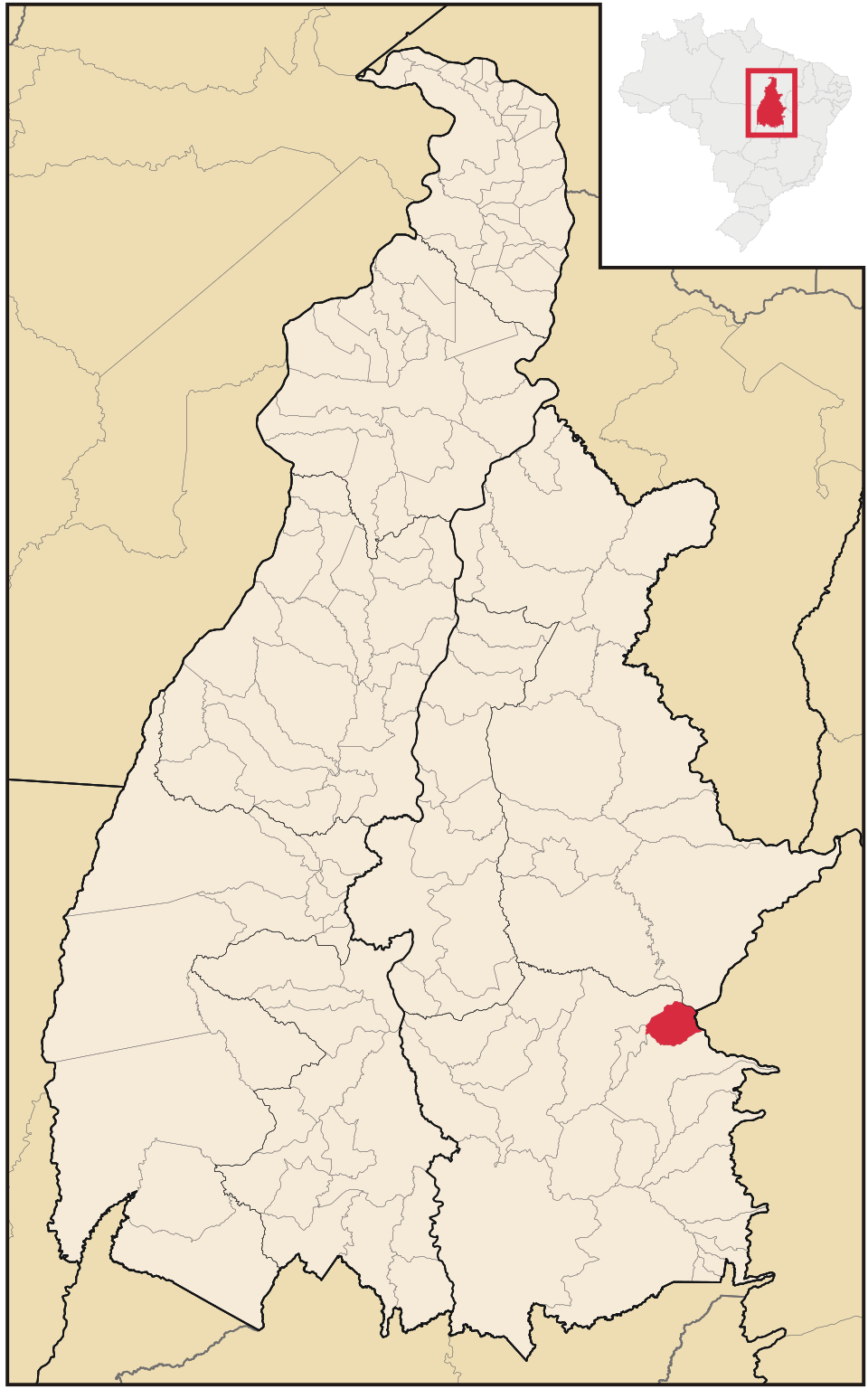 Mapa de localização de Rio da Conceição em TO