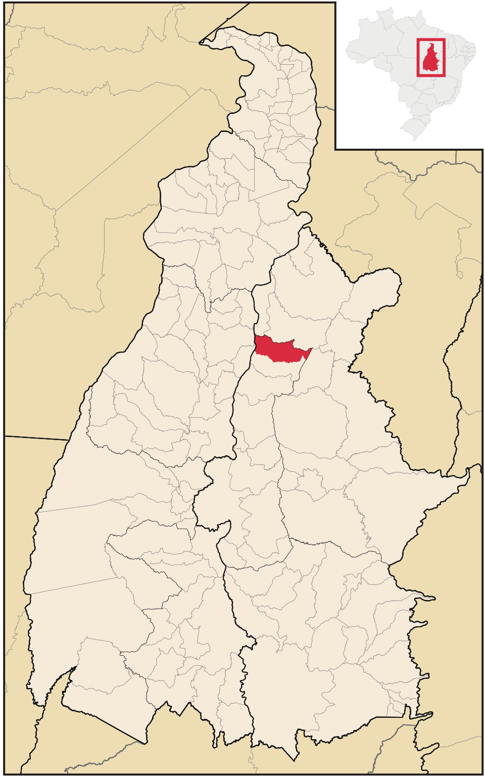 Mapa de localização de Santa Maria do Tocantins em TO