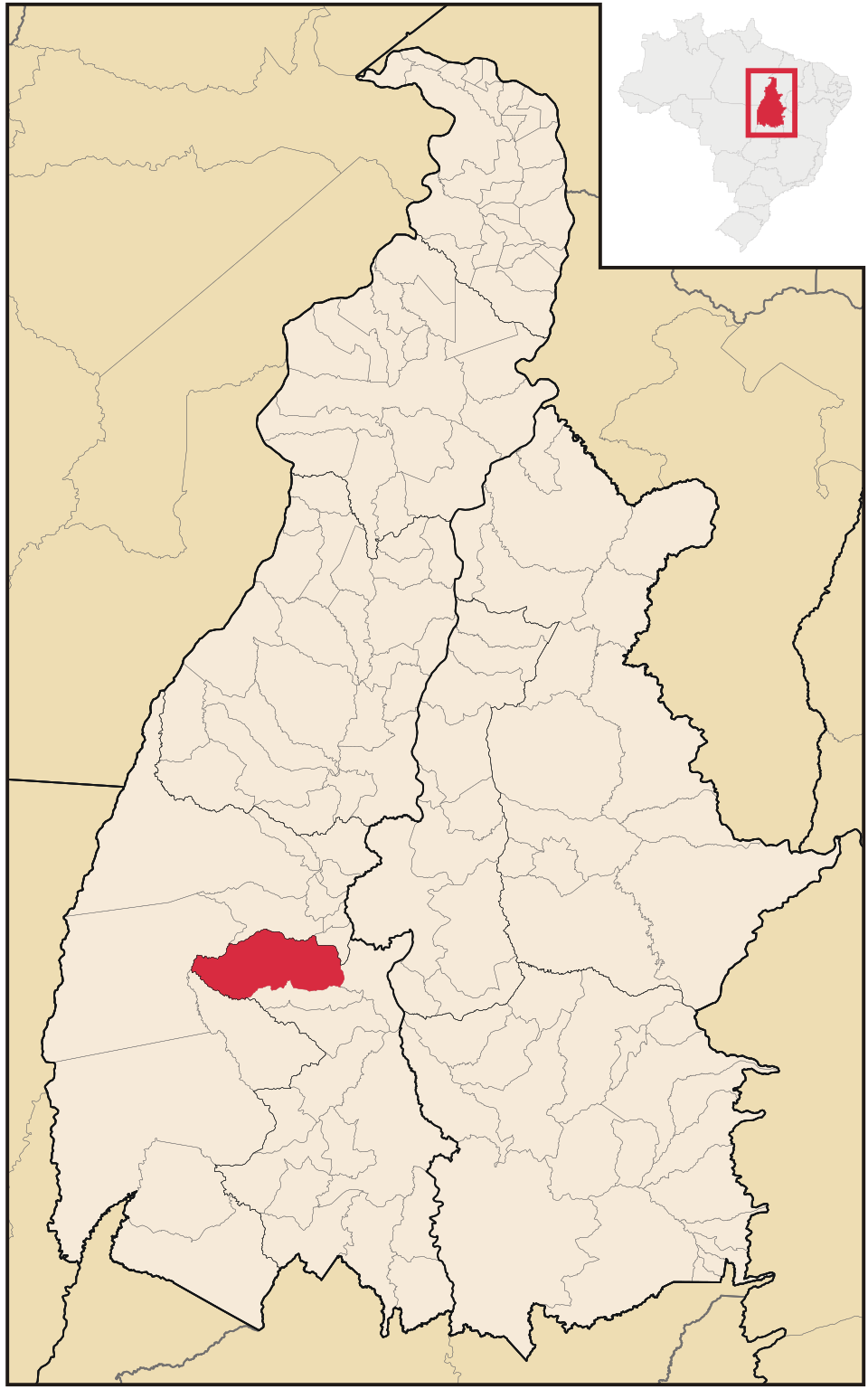 Mapa de localização de Santa Rita do Tocantins em TO