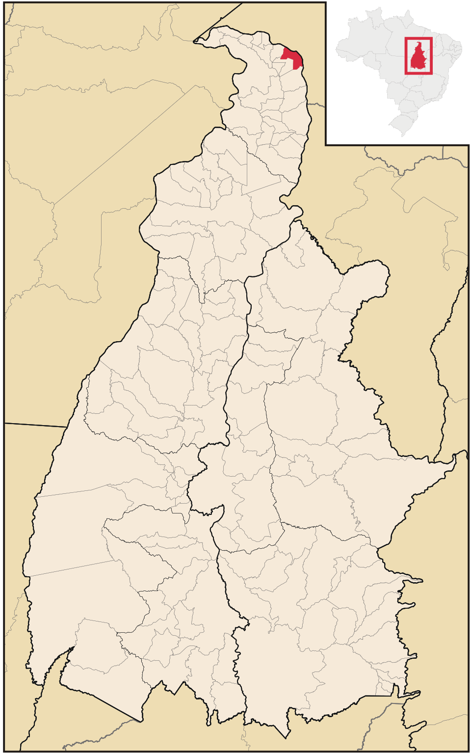 Mapa de localização de São Miguel do Tocantins em TO