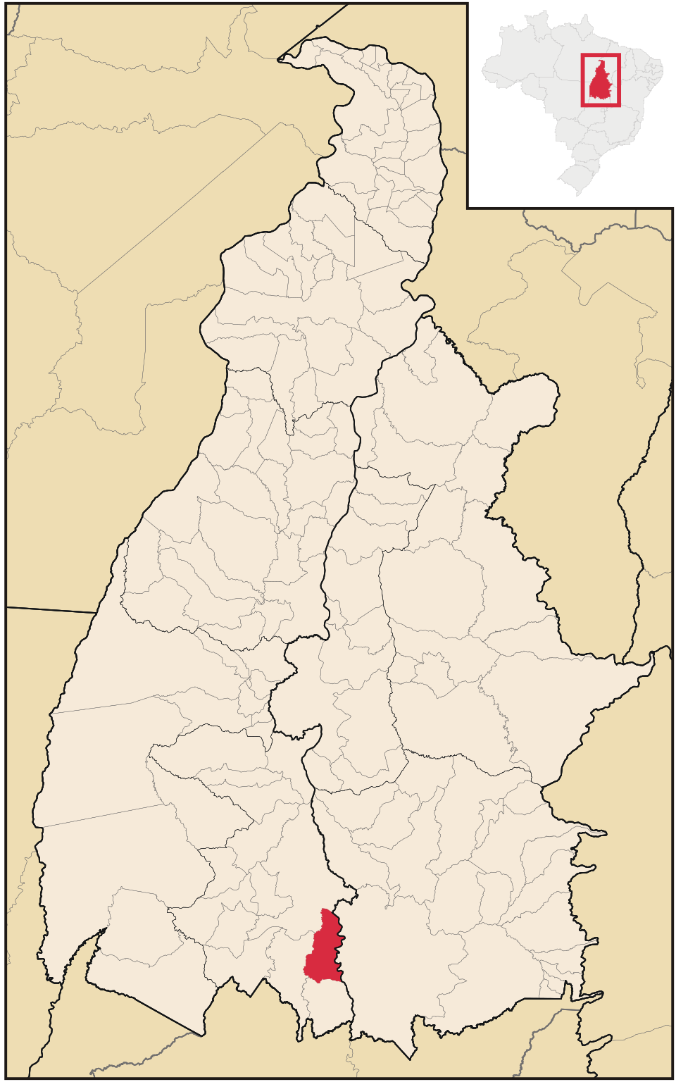 Mapa de localização de São Salvador do Tocantins em TO