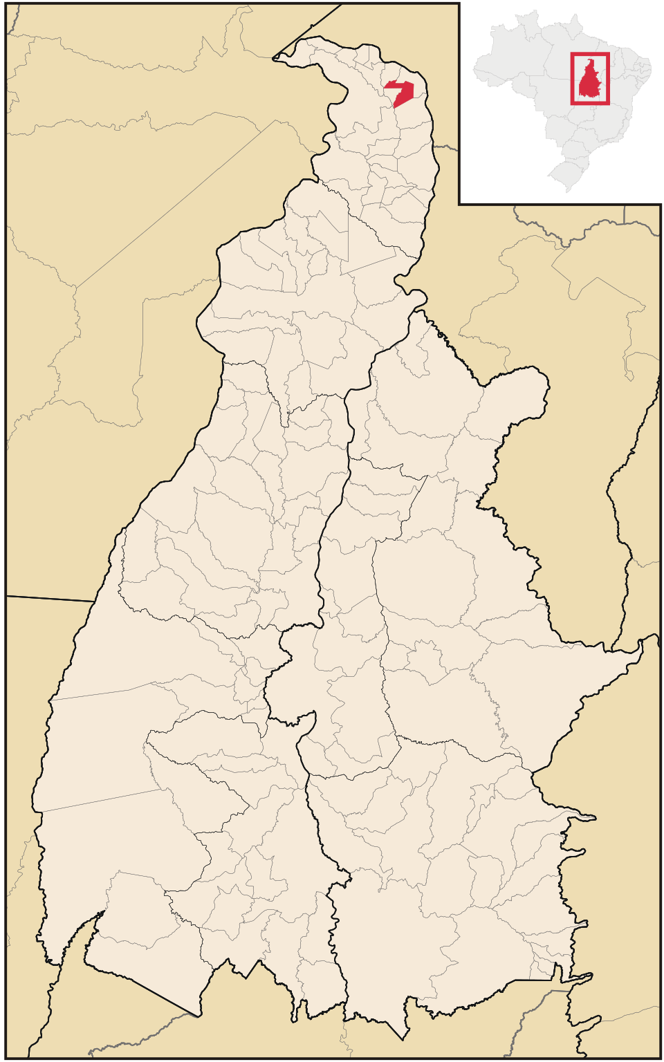 Mapa de localização de Sítio Novo do Tocantins em TO