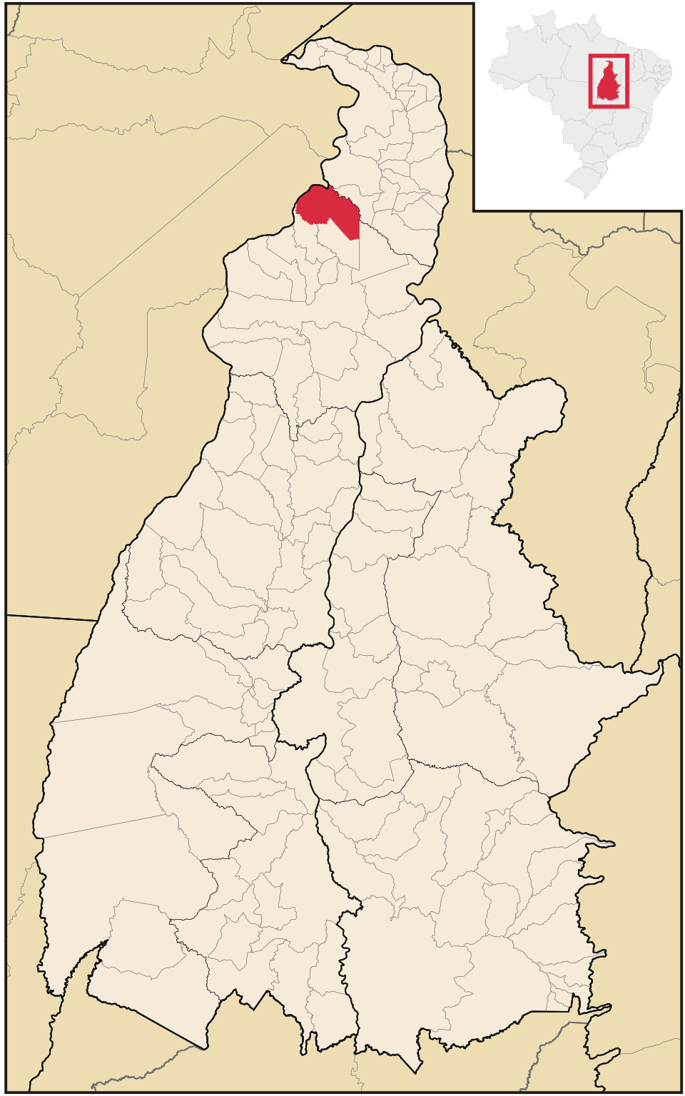 Mapa de localização de Xambioá em TO