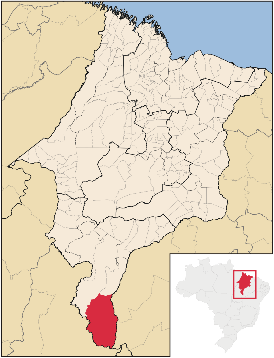Mapa de localização de Alto Parnaíba em MA