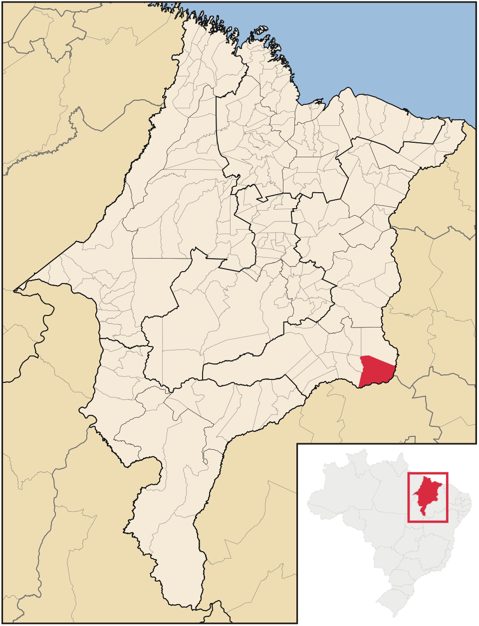 Mapa de localização de Barão de Grajaú em MA