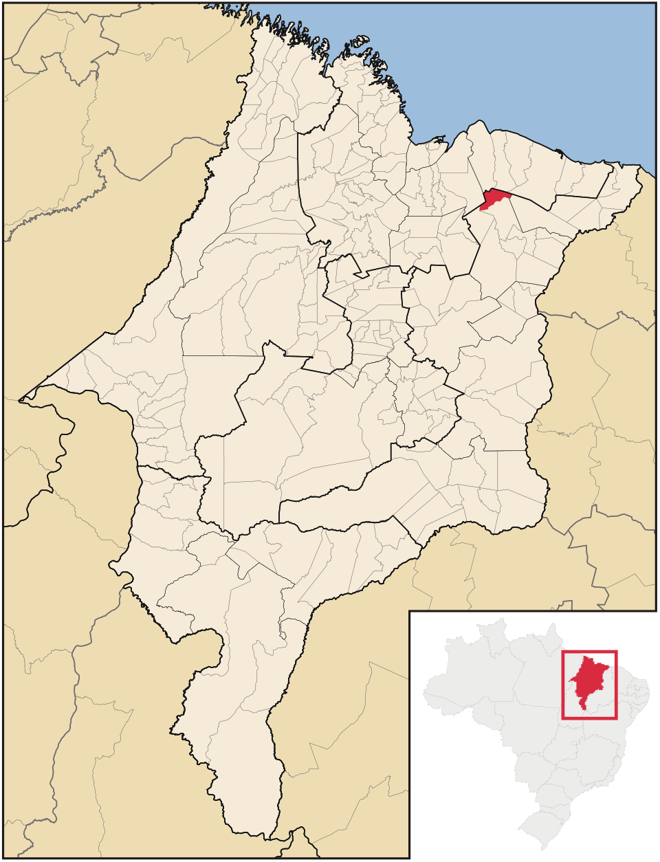 Mapa de localização de Belágua em MA