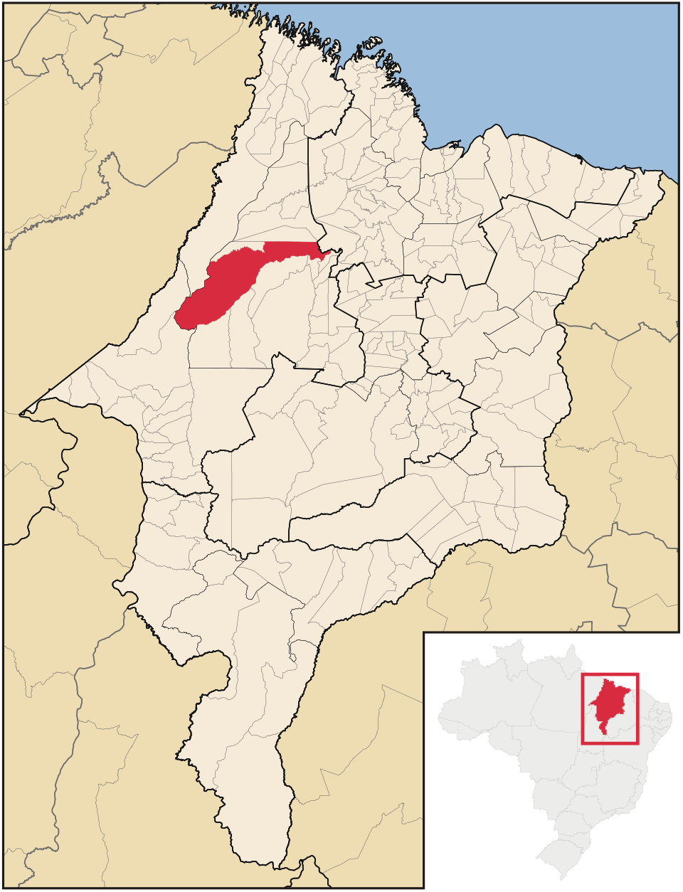 Mapa de localização de Bom Jardim em MA