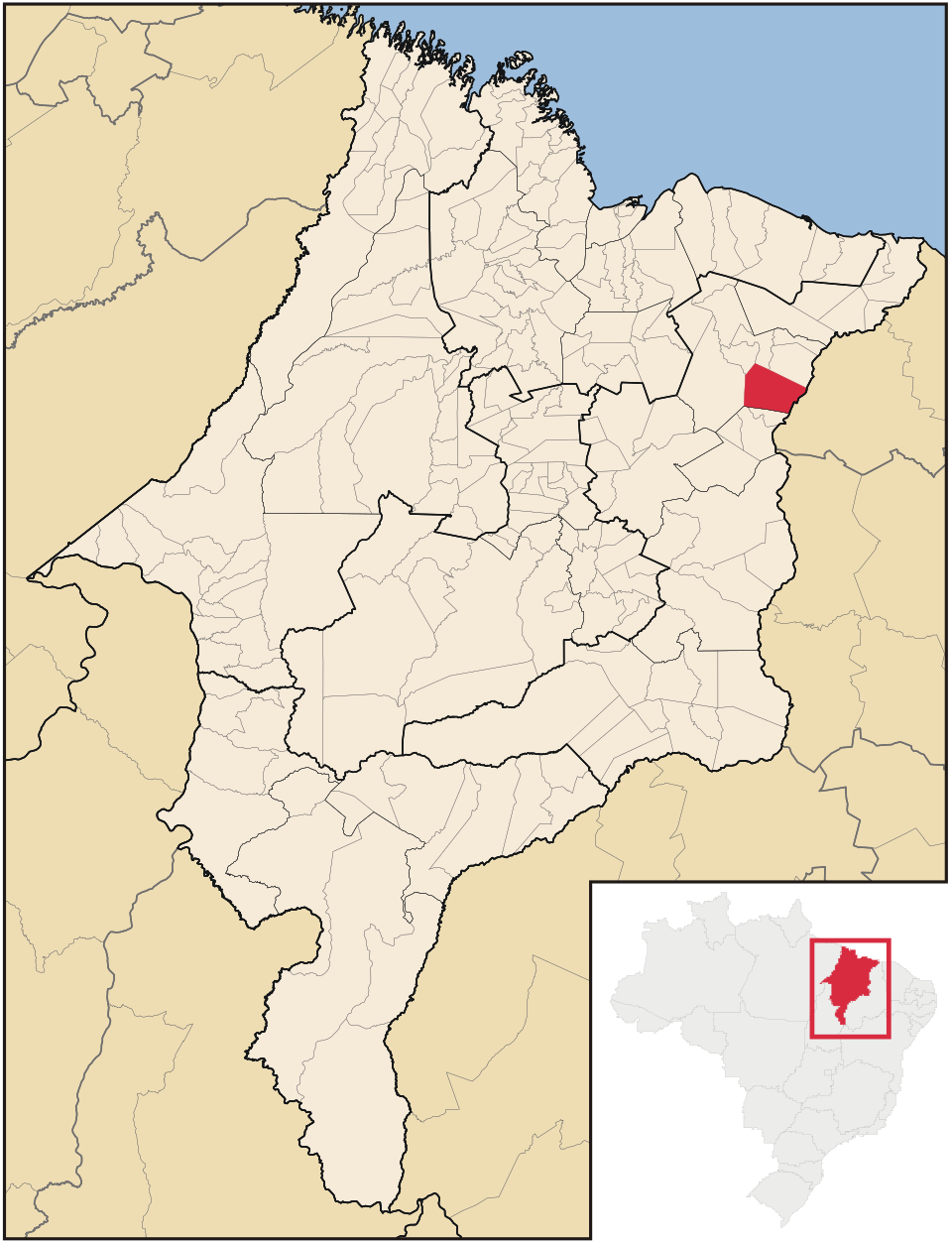 Mapa de localização de Buriti em MA