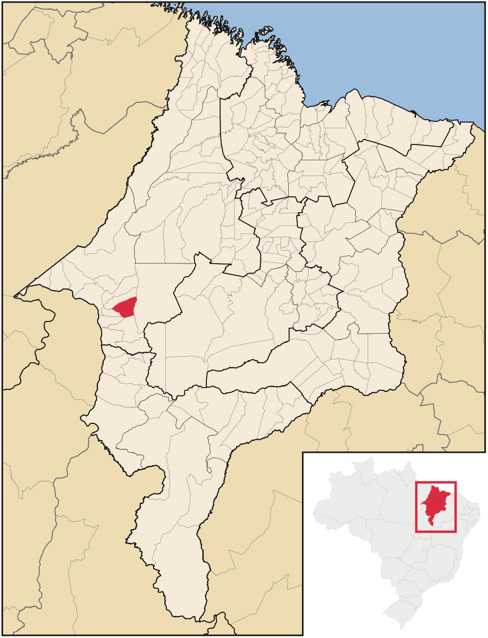 Mapa de localização de Buritirana em MA