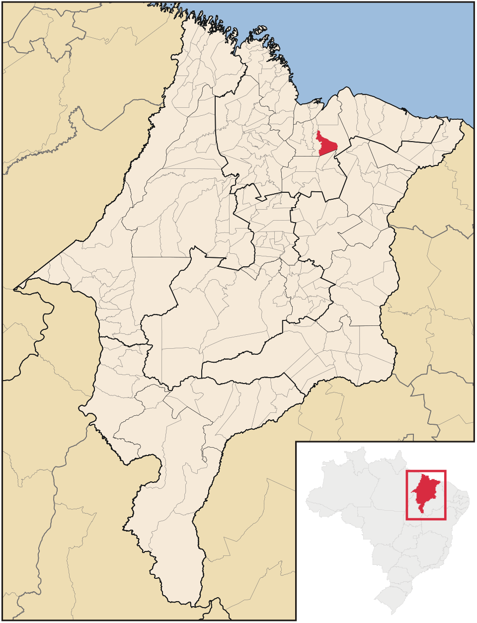 Mapa de localização de Cachoeira Grande em MA