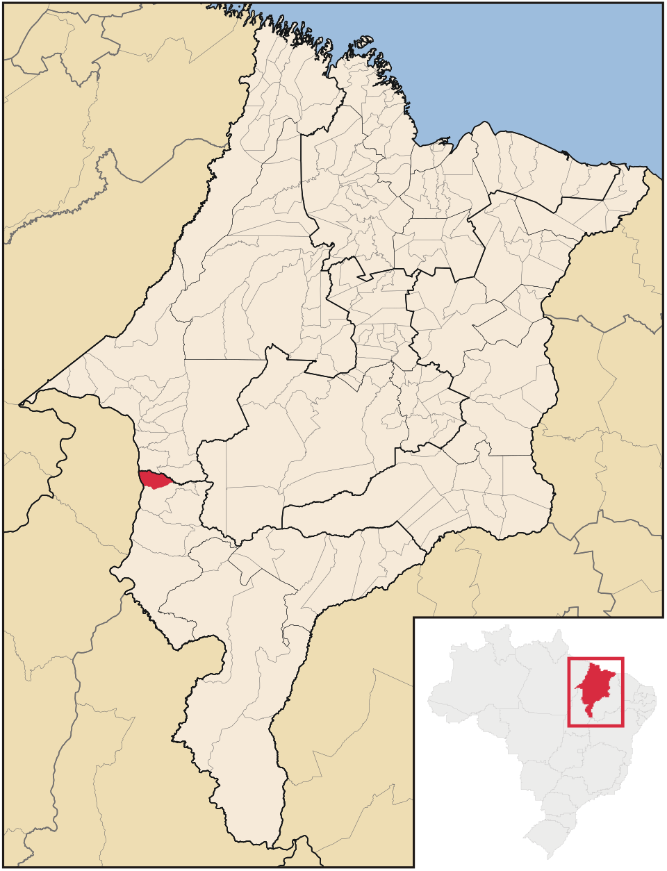 Mapa de localização de Campestre do Maranhão em MA